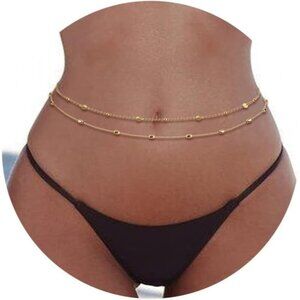 Women's 18K Gold Plated Waist Stainless Steel Bikini Adjustable Belly Chains